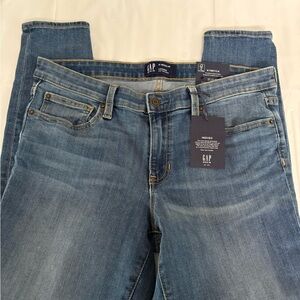 GAP Blue Straight Leg Jeans with Authentic Distressing